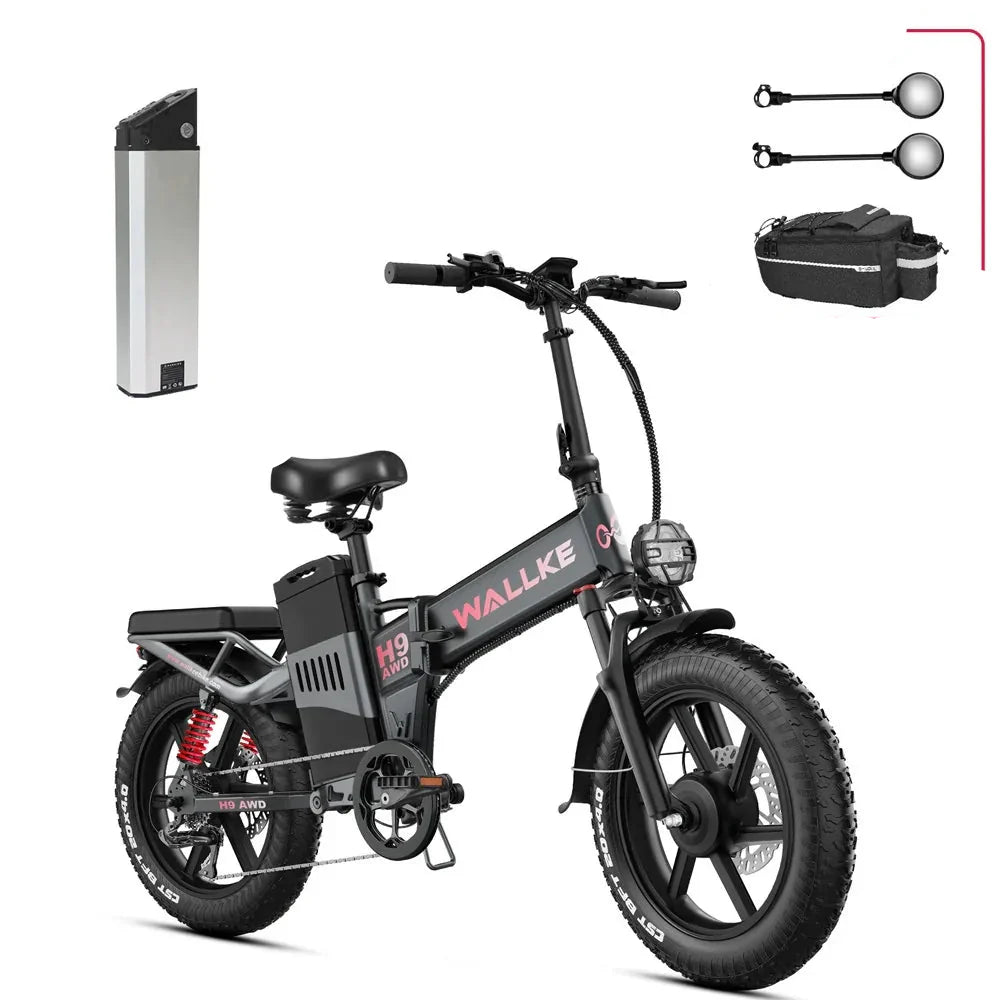 Powerful H9 AWD E-Bike Foldable 2000W Dual Motor