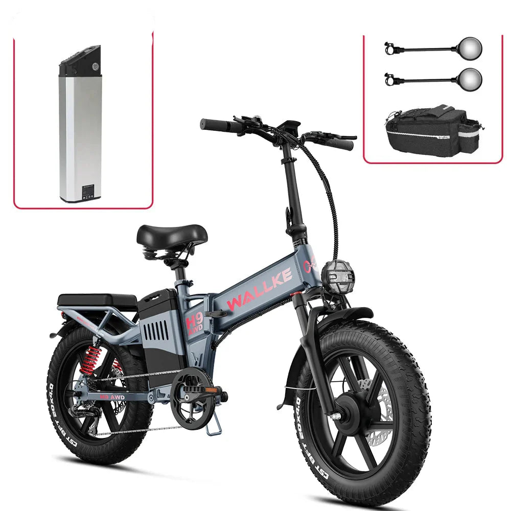 Powerful H9 AWD E-Bike Foldable 2000W Dual Motor
