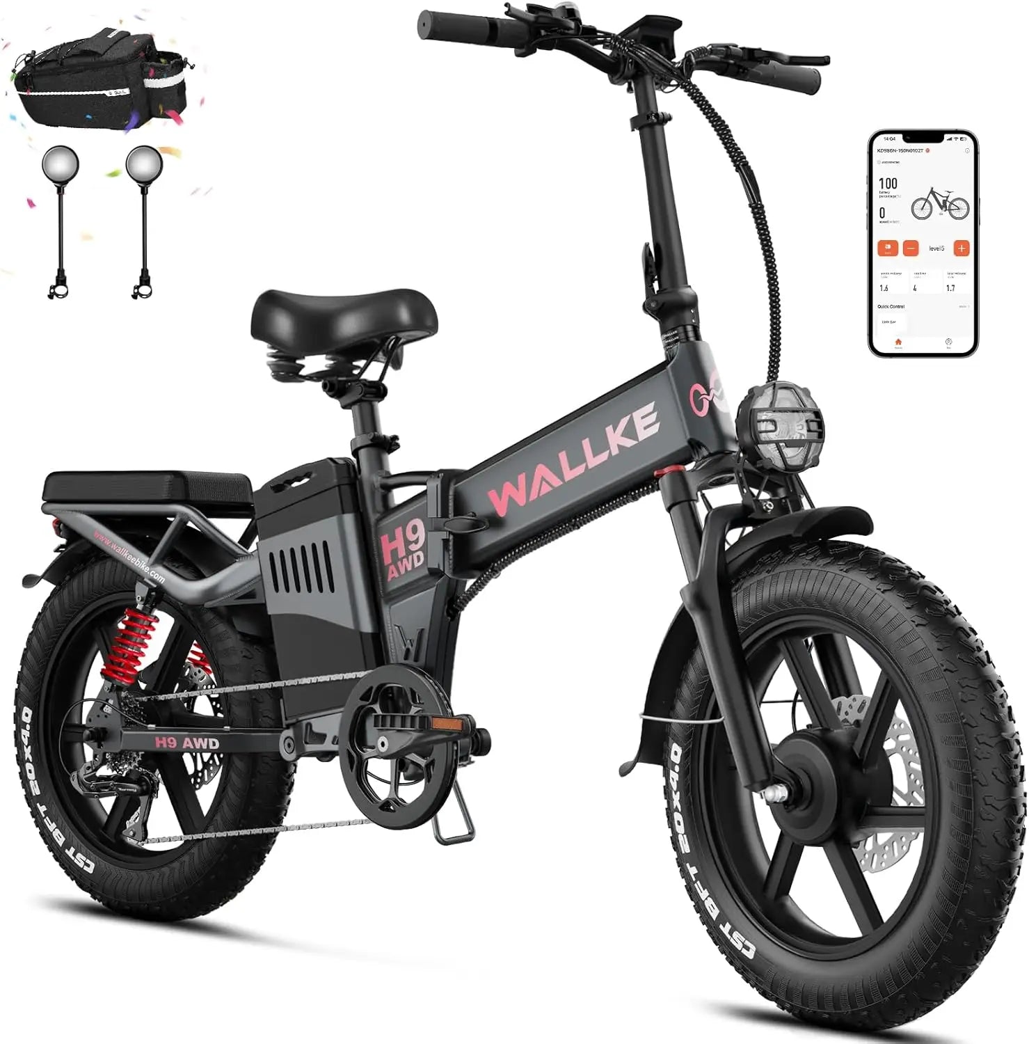 Powerful H9 AWD E-Bike Foldable 2000W Dual Motor